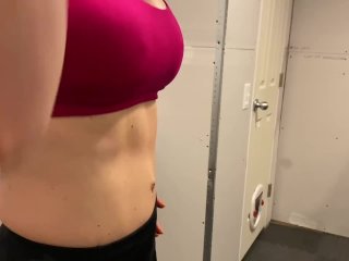 PETITE BLONDE WORKOUT SHOWING HER BIG_BREASTS