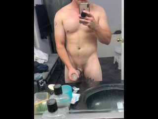 masturbation, big dick, solo male, muscular men