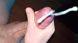 jerking off a big dick in the dark and cumming hard POV
