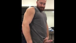 Huge Dick Hot Bodybuilder Shows Off Giant Hard Cock OnlyfansBeefBeast Hairy Alpha Musclebear Hung 
