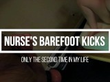 Barefoot Ball Kicks - Patient on his knees - Nurse Myste - Ballbusting CBT Femdom