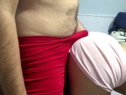 Preview 6 of Sarrando por trás e gozando, Dry humping Doggystyle from behind cumming in his underwear.