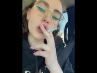 smoking cigarette, vertical video, ashtray, exclusive