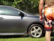 Preview 2 of XXX Wet Nympho Offers Stranger Car Wash, Gets Downright Filthy - Sterling Silver & Memphos