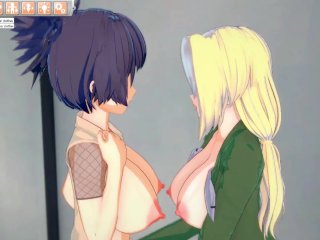 lesbian, big boobs, anime, big tits