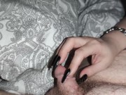 Preview 5 of I tickle his little dick with my black long nails *Trailer*