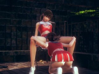 pussy licking, 60fps, school, lesbian cheerleaders, cheerleader