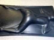Preview 4 of Face Down & Ass Up in a Vacbed - Sexy sub girl gets impact play then cums in a latex Vacbed