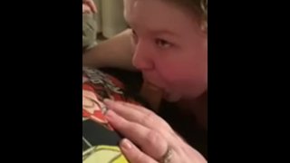 Wife sucks sick sucking on it and keeps going!