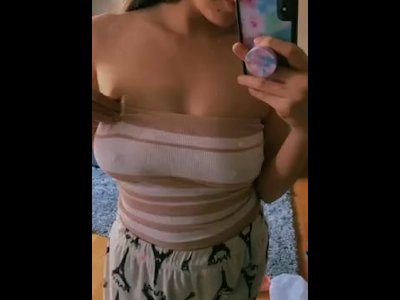 Teen Tube Top Boobs - Nipple Tease through a Small see through Top - Pornhub.com