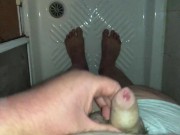 Preview 5 of Obese boy masturbates in the shower and cums in his underwear