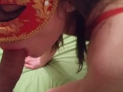 Preview 1 of HORNY slut gives me an AMAZING ORAL, and she gets cumshot on her big ass!!