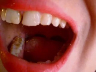 giantess sex, chewing food, mouth fetish, teeth fetish