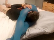 Preview 1 of Headscissor and facesitting in pantyhose! A night between my thighs and your face under my ass!!