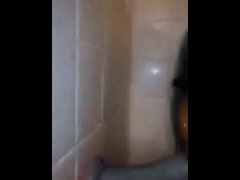 Watch me suck my dildo in the shower 