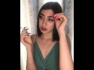 solo female, fetish, smoking, vertical video