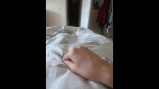 Quick lubed masturbation and cum while watching porn