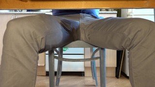 Under The Table Pissing In Jeans