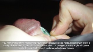 How To Pierce Through Male Genitals Needle Play & CBT Safety Education Glans Elasticity Part1