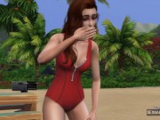 Preview 2 of Lifeguard Has Lesbian Sex With Tourist Who Does Topless - Sexual Hot Animations
