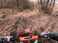Video Found an Abandoned Building in the Forest and Fucked a Motorcycle Slut there || Dirtbike Sex Rides