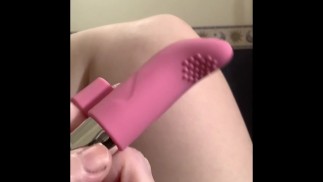 TOY TEST - Adam and Eve Finger Vibe mature MILF BBW natural bush pierced vibrator