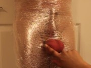 Preview 4 of Cellophane Ballbusting [Restrained & In Pain]