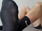 Preview 1 of Showing off Nike Crew Socks and Feet - Part 2