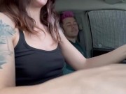 Preview 1 of Horny Married Couple Risky Fuck in the Driveway with the Neighbors Outside