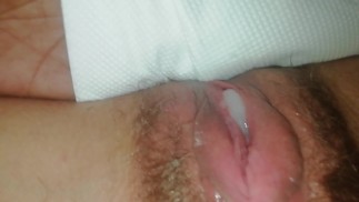 He cleaning up huge dripping creampie from my pussy close up - Angel Fowler 