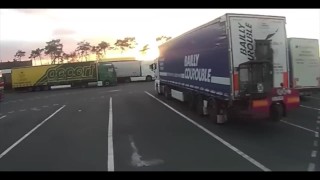 I suck the truck driver in the parking lot of the gas station