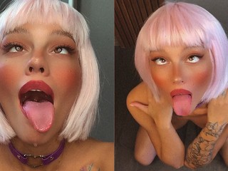 Ahegao Asks to Cum on her Face