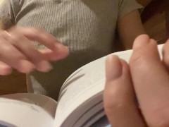 Video I read book and play with my cute tits