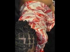 Ebony stripper gets her face fucked