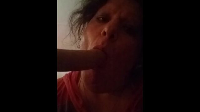 Locked up Sissy sucks her ex's feeldoe