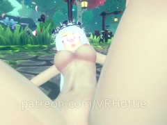 Fairy Goddess Can't Wait To See You Again Undressing Ride in Forest Hentai White Hair POV Lap Dance