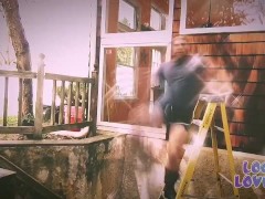 Getting Fucked on a Ladder