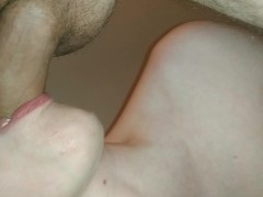 My step sis SUCKED MY DICK and ATE MY ASS while gets cumshot in her HANDS!!