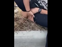 ButtPlugBetty- Squirting outside the rental car place!