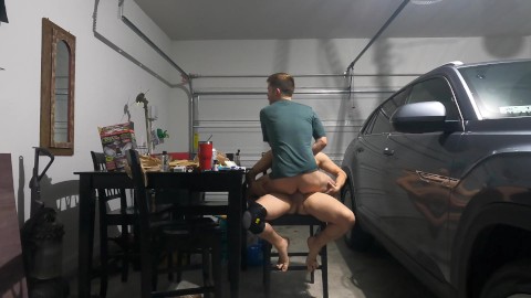 Garage fun! Sucking and fucking!