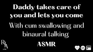 ASMR Daddy takes care of you and lets you come (Binaural sounds)