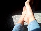 Playing with my feet while they sunbathe !!