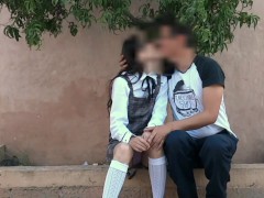 Video School girl gets horny and fucks in the park with her boyfriend