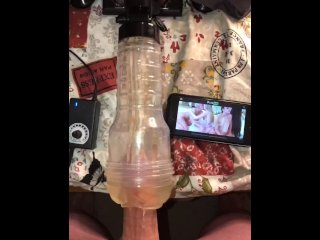 Home Alone, Watching Some Lesbian Porn While Using My Fleshlight AttachedTo My Hismith Sex_Machine