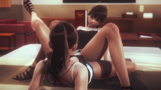 Азиатский Кампус Лесби Вверх Юбка Триббинг