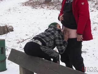 Public Blowjob In The Snow - LJFOREPLAY