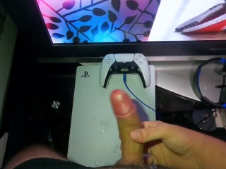 I CUM ON MY PS5! HD Big Dick Cum