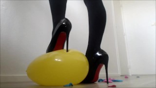 balloon poppin with high heels