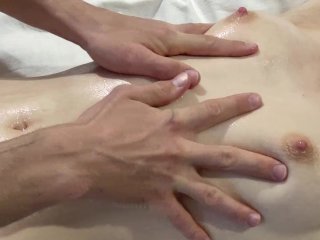 massage tits, massage, small tits, babe