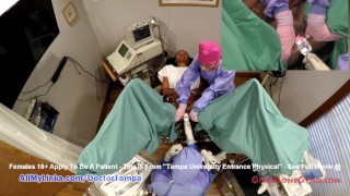 Nikki 明星新生妇科检查由莱尔护士和莱尔护士在摄像机上拍摄到 Girlsgonegynocom